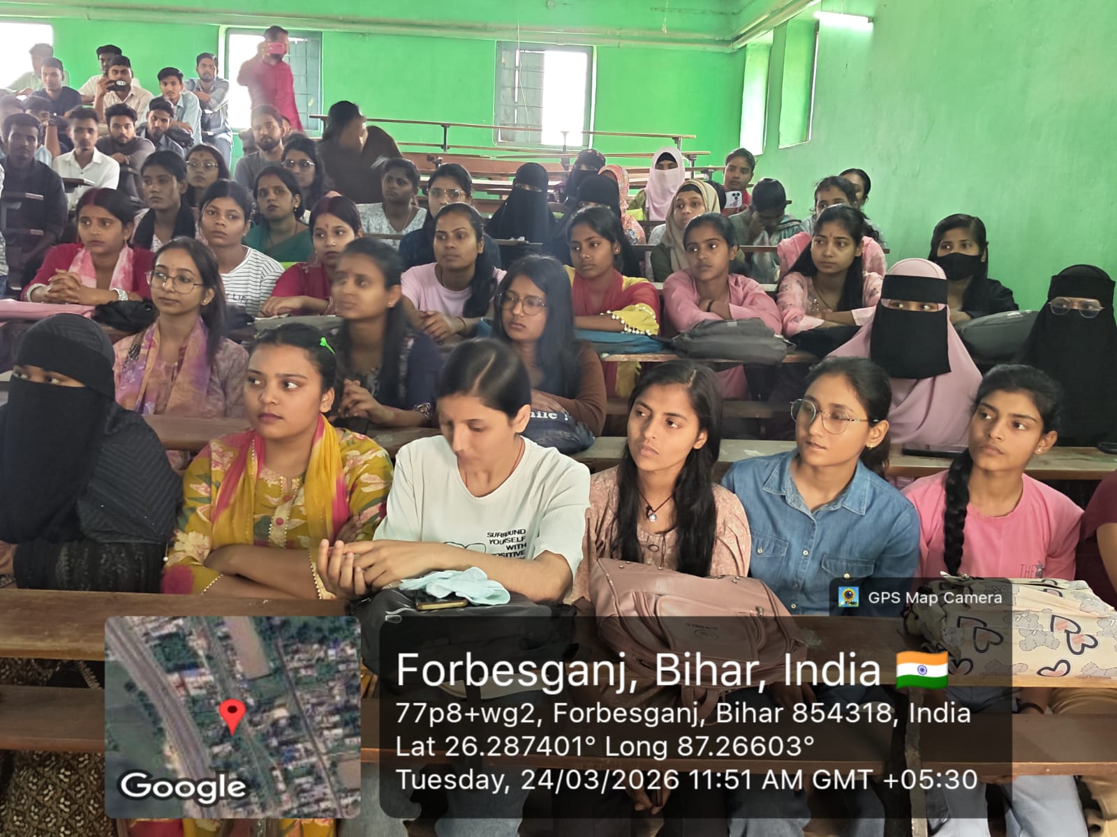 Students on a field visit at Ganga Ghat